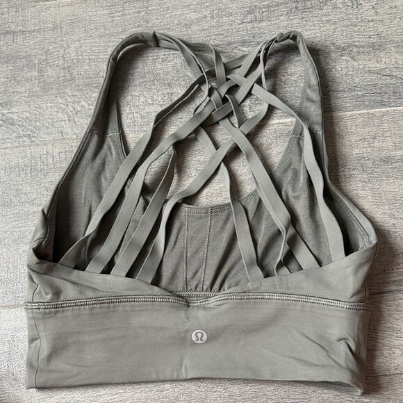 Lululemon Free To Be Moved Bra Grey Sage Size 4 Strappy - Picture 2 of 4